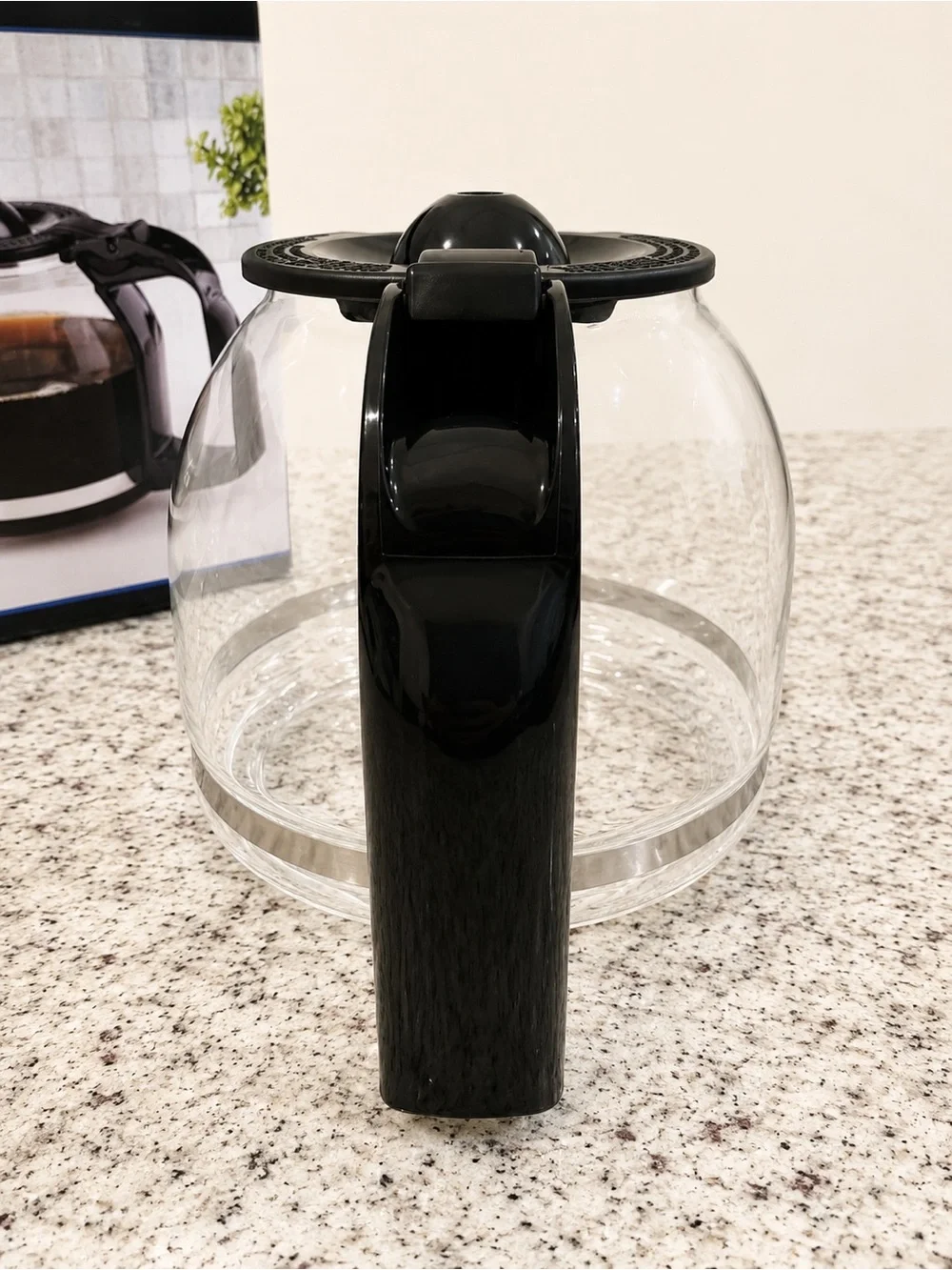 Mainstays 12 Cup Coffee Maker Replacement Carafe Glass Pot Black Handle NEW